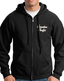 Zip - Canadian Pacific 1960's Script Lettering Logo - Zippered Hoodie