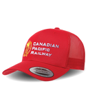 Canadian Pacific 1881 Beaver Shield w/Letters - Retro Trucker Style Mesh Snapback Cap - Red