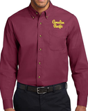 CP - Canadian Pacific 1950's Scrips Style Lettering Logo - Long Sleeve Work Shirt