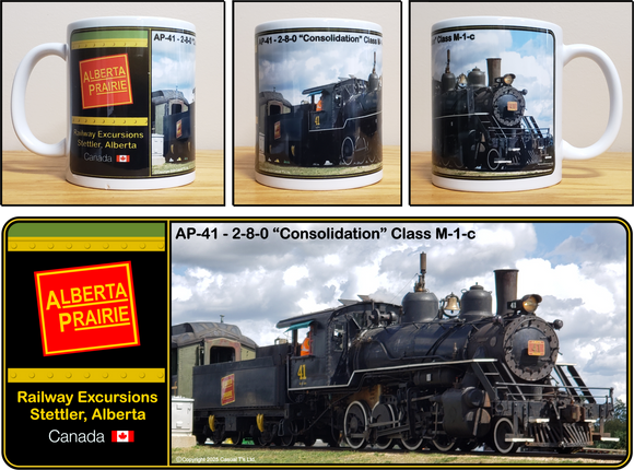 Alberta Prairie Rail Excursions #41 - 2-8-0 Consolidation - 11 oz Ceramic Coffee Mug