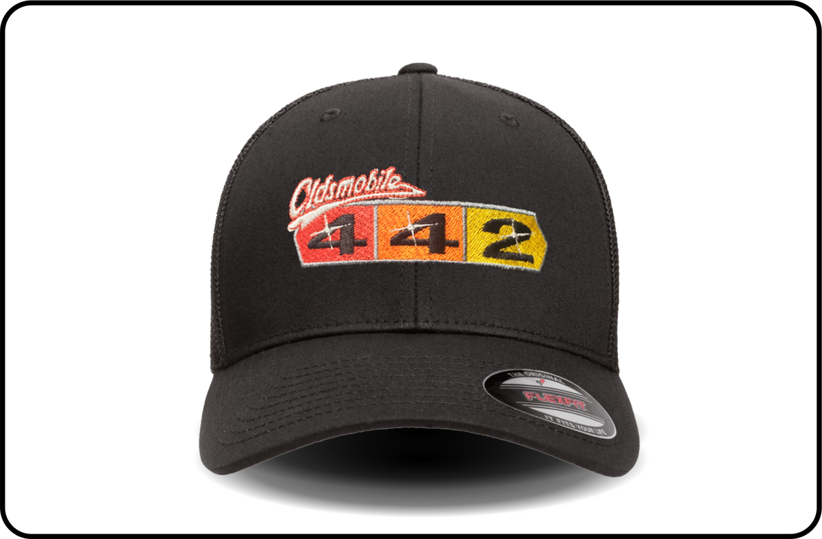 Oldsmobile 442 Logo w/Glints - Flexfit Cap – Casual Ts Apparel and ...