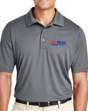 CN - BC Rail Red & Blue "New Logo" Performance Polo Shirt - Charcoal