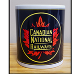 Mug - CN - Canadian National Railways Steam Locomotive Tender Herald (Black) - 11 oz Ceramic Coffee Mug