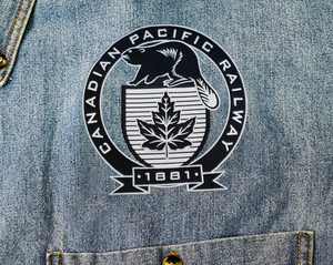 Canadian Pacific 1881 Beaver Logo Denim Long Sleeve Shirt