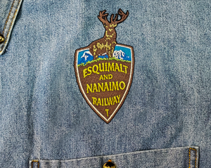 Canadian Pacific On the Island - Esquimalt & Nanaimo (E&N) Logo Denim Long Sleeve Shirt