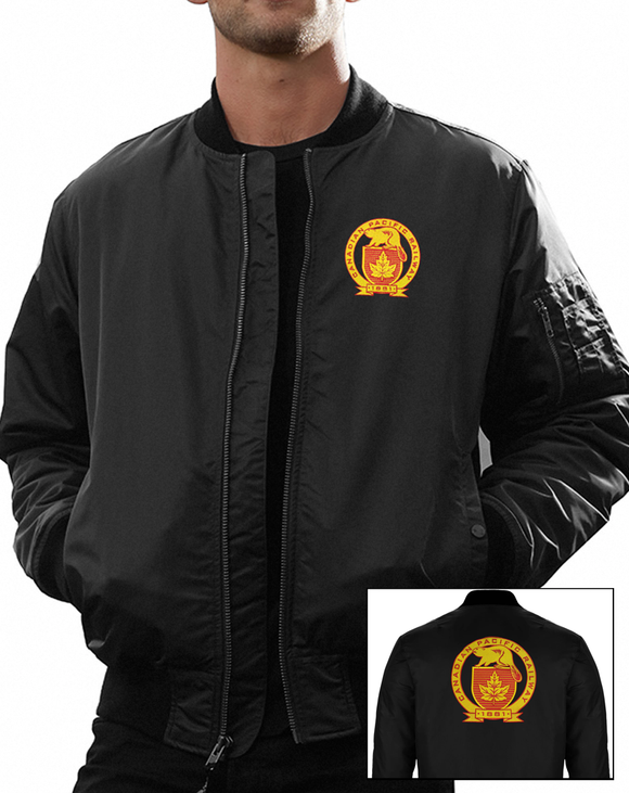 Canadian Pacific - 1881 Golden Beaver Shield - Front & Back Embroidered Insulated Bomber Jacket