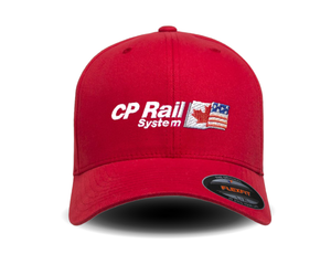Canadian Pacific 1990's CP Rail Systems Duel Flag Logo Red Flexfit Cap