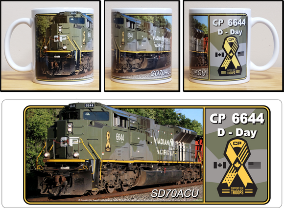 Canadian Pacific SD70ACU Military Locomotive #6644 D-Day 11 oz Ceramic Coffee Mug
