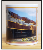 Canadian Pacific SD70ACU Heritage Locomotive No.7010 Tuscan & Gray Script Lettering - 11 oz Ceramic Coffee Mug