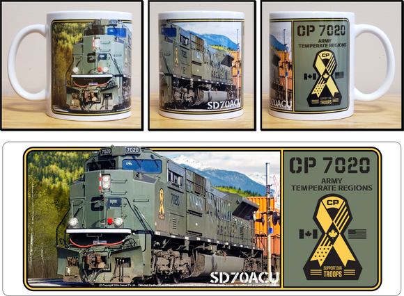 Canadian Pacific SD70ACU Military Locomotive #7020 Army (Temperate Regions) 11 oz Ceramic Coffee Mug