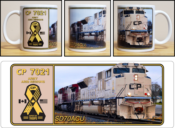Canadian Pacific SD70ACU Military Locomotive #7021 Army (Arid Regions) 11 oz Ceramic Coffee Mug