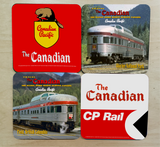Canadian Pacific "The Canadian" Logo / Park Car - Corked Backed Table Coaster Set