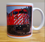 Mug - Canadian Pacific - SD40-2F Locomotive in the Mountains - 11 oz Ceramic Coffee Mug