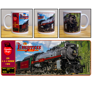 Mug - Canadian Pacific "The Empress" 4-6-4 H-1b Hudson Steam Locomotive 11 oz Ceramic Coffee Mug