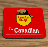 Canadian Pacific "The Canadian" Logo / Park Car - Corked Backed Table Coaster Set