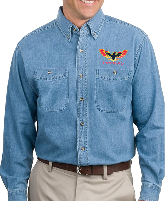 Classic Firebird Logo - GMC - Denim Long Sleeve Shirt