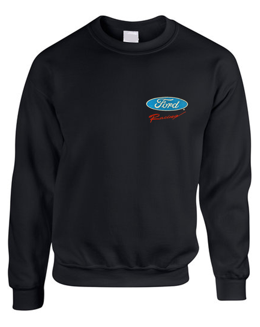 Ford Racing Sweatshirt Classic Retro Ford Racing Logo - Embroidered Sweatshirt – Casual Ts ...