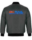 British Columbia Railway - BC Rail Red & Blue (New) Logo - Front & Back Embroidered Insulated Bomber Jacket