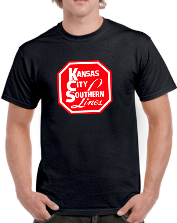 KCS - Kansas City Southern - Red & White Logo Train T-Shirt