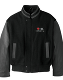 Classic '78/79 Corvette Flags Logo - Retro Varsity Leather Melton Jacket