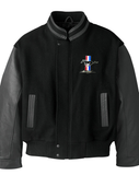 Classic Mustang Horse Logo - Retro Varsity Leather Melton Jacket