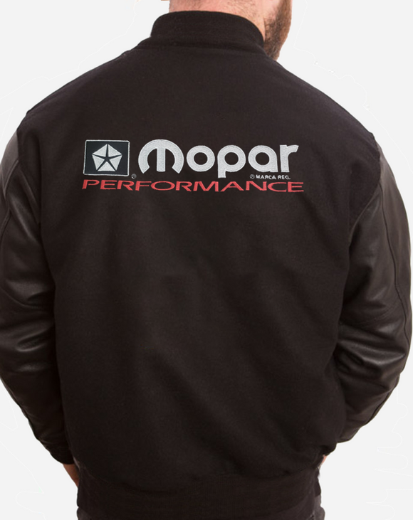 Classic Mopar Performance Logo - Retro Varsity Leather Melton Jacket