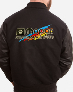 Classic Mopar Performance Parts Logo - Retro Varsity Leather Melton Jacket
