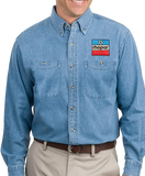 Classic Mopar Block Logo - Denim Long Sleeve Shirt