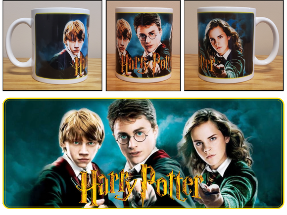 Harry Potter - Harry, Ron, & Hermione Logo - 11 oz Ceramic Coffee Mug