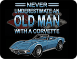Never Underestimate an Old Man with a Corvette - T-shirt