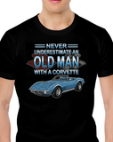 Never Underestimate an Old Man with a Corvette - T-shirt