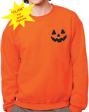 Pumpkin / Jack-O-Lantern Face Logo - Embroidered Sweatshirt