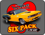 Mopar - 1971 Plymouth Cuda 440+6 - "Six Pack to Go!" T-shirt