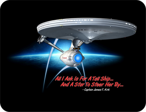 A Tall Ship and a Star to Steer her by... - Star Trek Captain Kirk - T-shirt
