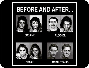 Railroading - Get Addicted!  - Before and After Model Trains T-Shirt