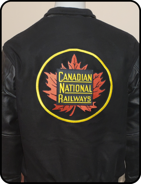 Canadian National Round Herald Melton and Leather Jacket Casual Ts Apparel and Souvenirs