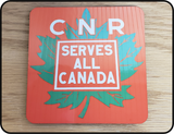 Canadian National - 1954 National Pride Logo on a Caboose graphic Coaster Casual Ts Apparel and Souvenirs