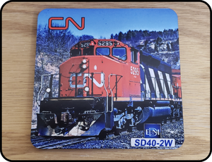 Canadian National  SD40-2W Locomotive Coaster Casual Ts Apparel and Souvenirs