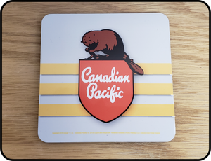 Canadian Pacific F-Unit Beaver Shield Logo Coaster Casual Ts Apparel and Souvenirs