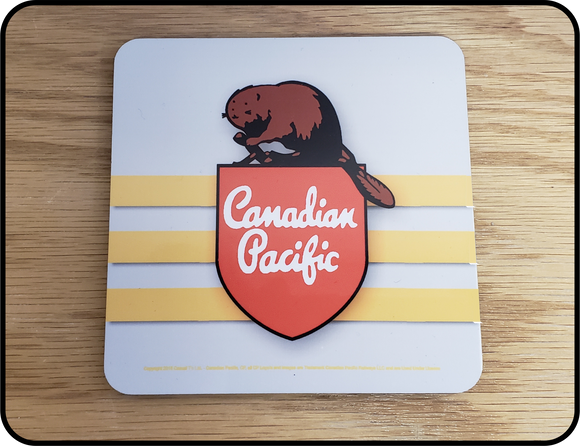 Canadian Pacific F-Unit Beaver Shield Logo Coaster Casual Ts Apparel and Souvenirs