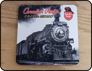 Canadian Pacific 2-8-2 Mikado Steam Locomotive Coaster Casual Ts Apparel and Souvenirs