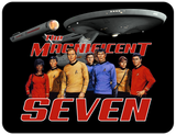 Magnificent Seven Black Graphic Logo Sci-fi Star Trek Casual Ts Apparel and Souvenirs