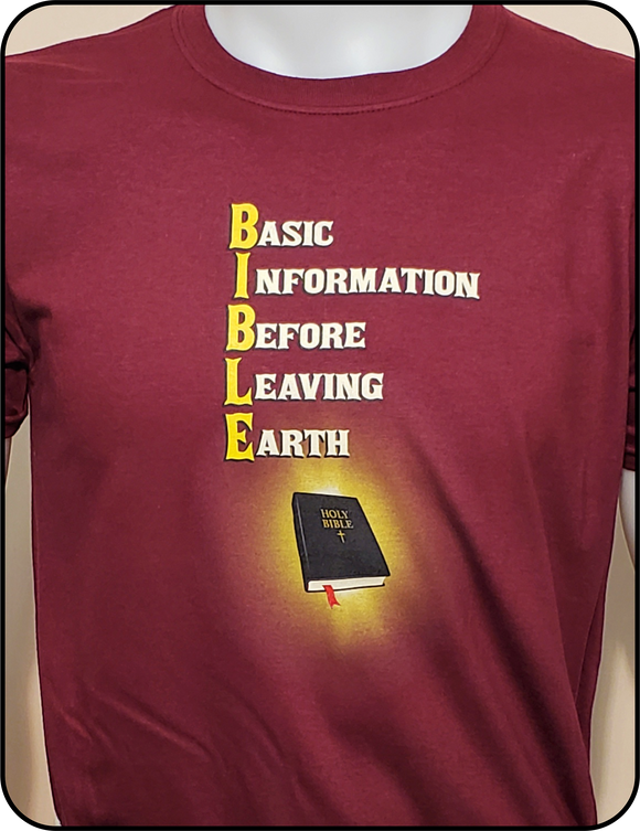 Inspirational Basic Bible Maroon Graphic T-shirt Casual Ts Apparel and Souvenirs