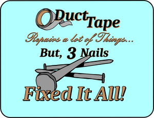  Christian - Duct Tape - 3 Nails Fixed It All Light Blue Mens T-shirt Inspirational religious Closeup Casual Ts Apparel and Souvenirs