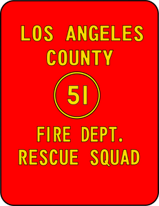Pop Culture - EMERGENCY Squad 51 Door Art Graphic T-Shirt Casual Ts Apparel and Souvenirs