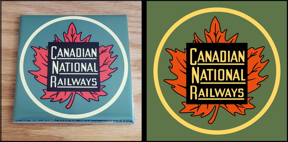 CN - Canadian National Maple Leaf Logo ceramic tile Casual Ts Apparel and Souvenirs